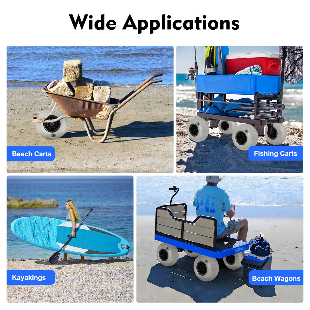 9 inch 2x Beach Cart Inflatable Wheels