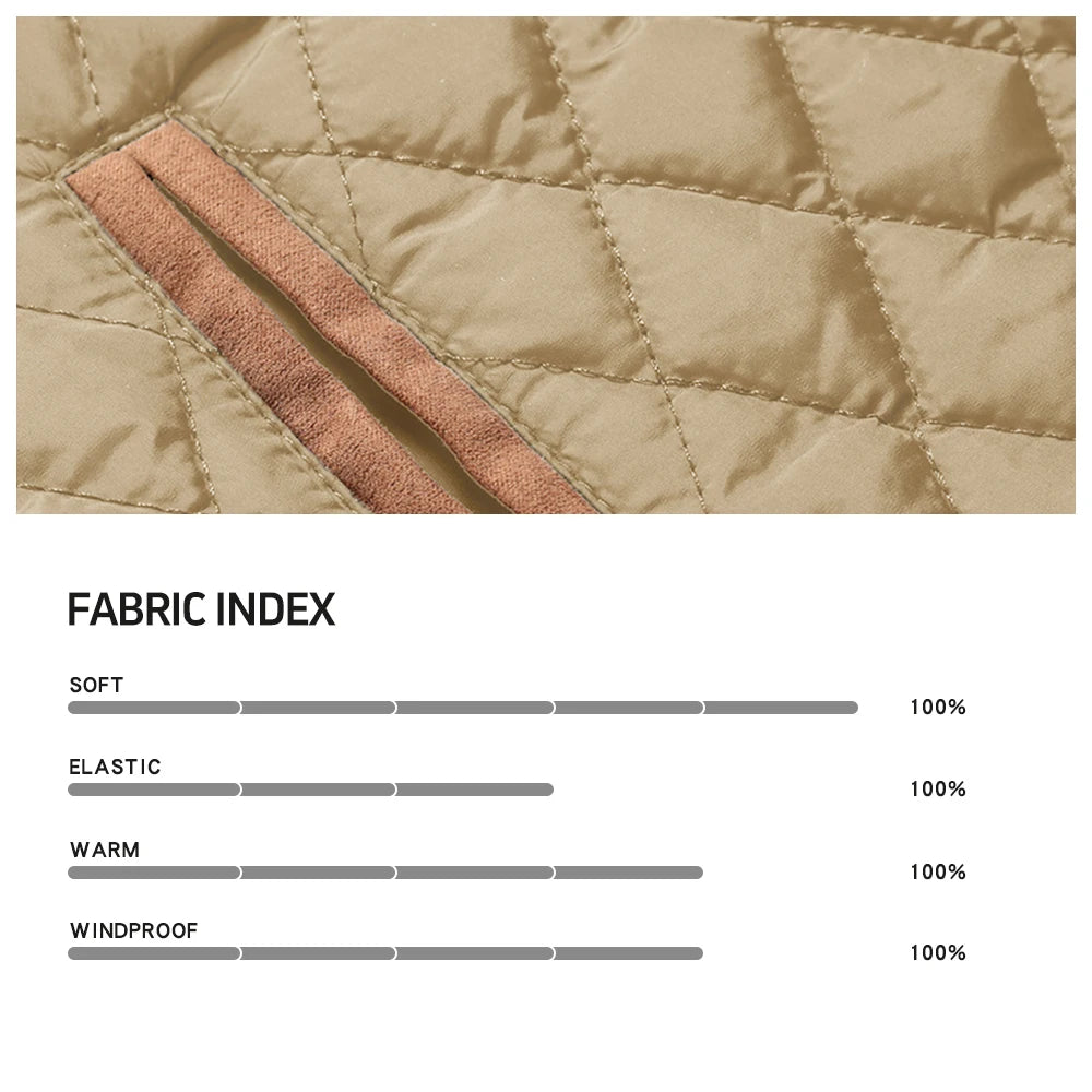 Mens Jacket Winter Warm Bomber Quilted Coat Lightweight