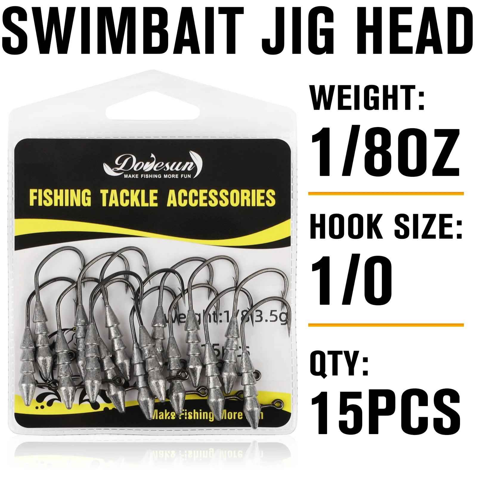 15PCS Hover Rig Jighead Swimbait Fishing Hooks