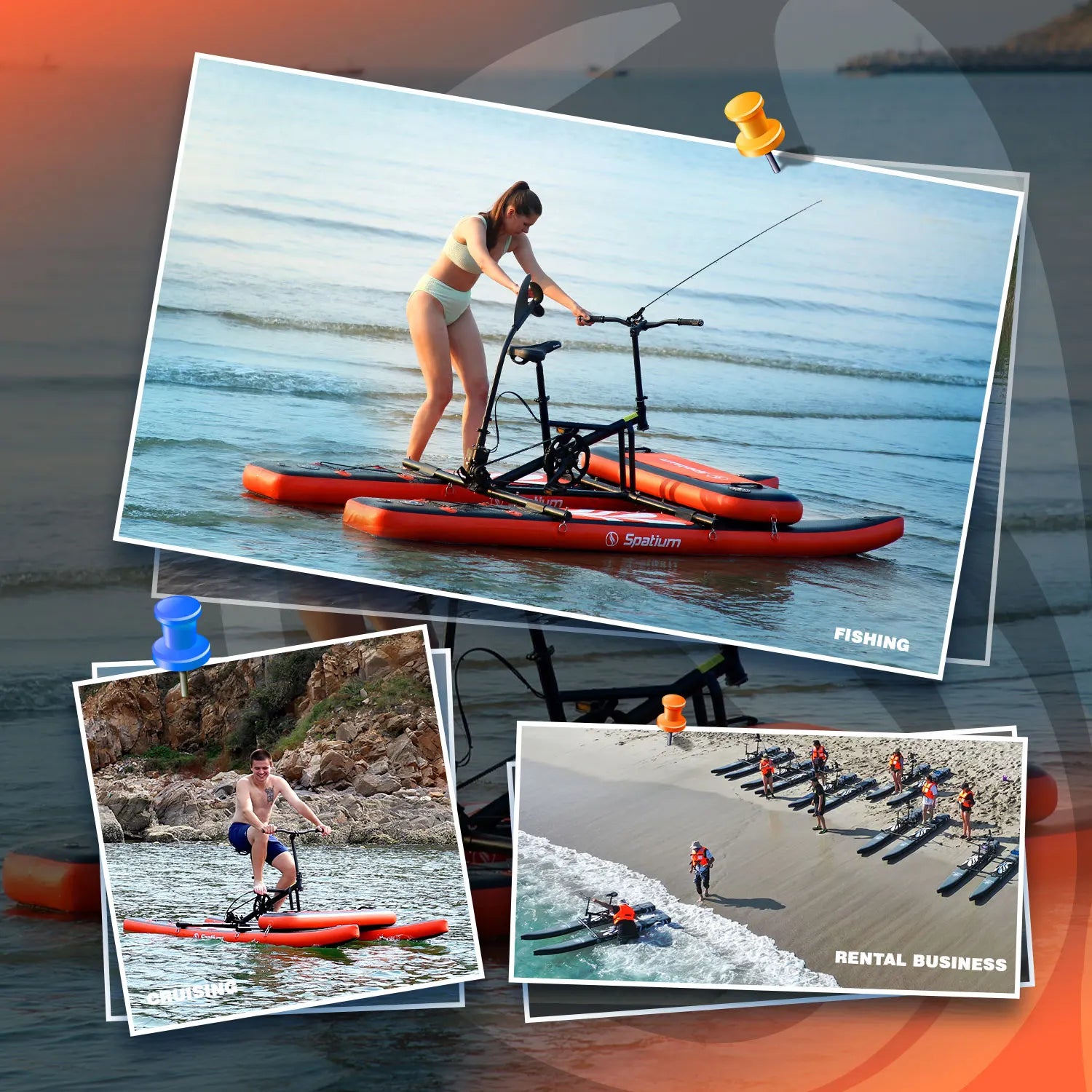 Water Bikes Inflatable Pontoon Bicycle