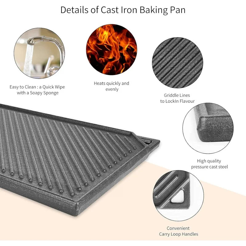 Nonstick Reversible Cast Iron Griddle