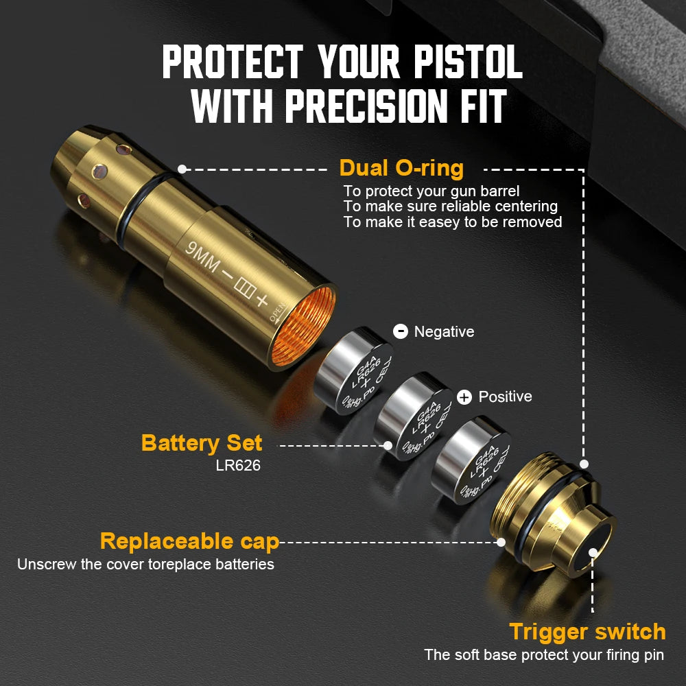 9mm Red Dot Laser Training Cartridge Dry Fire