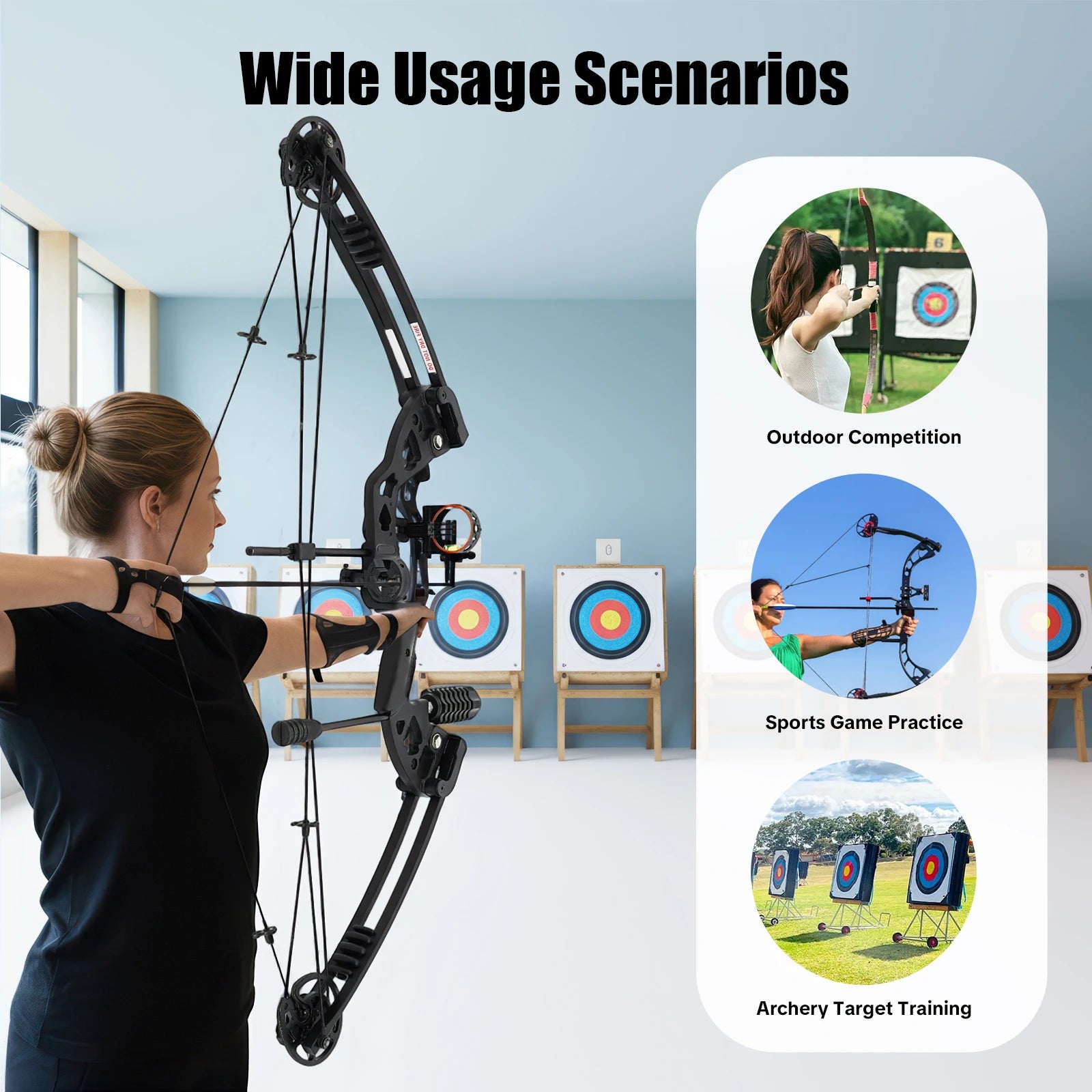 30-55 lbs Compound Bow Adjustable Draw Weight and Length