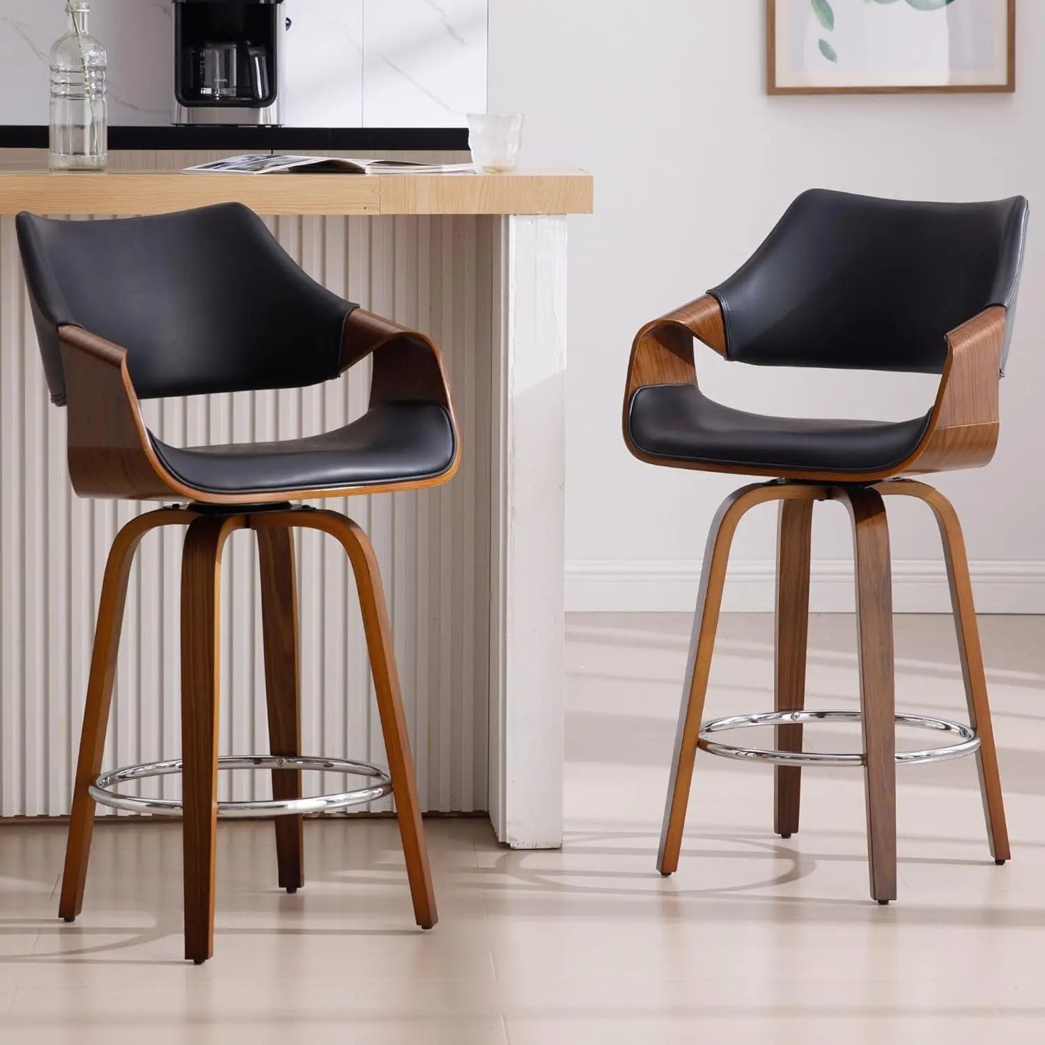 26’’ Modern Barrel Swivel Counter Stools Counter Height