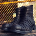 Genuine Leather Round Toe Zipper Ankle Boots