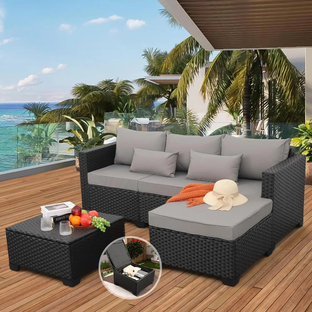 Patio Furniture Set Outdoor Sectional Wicker