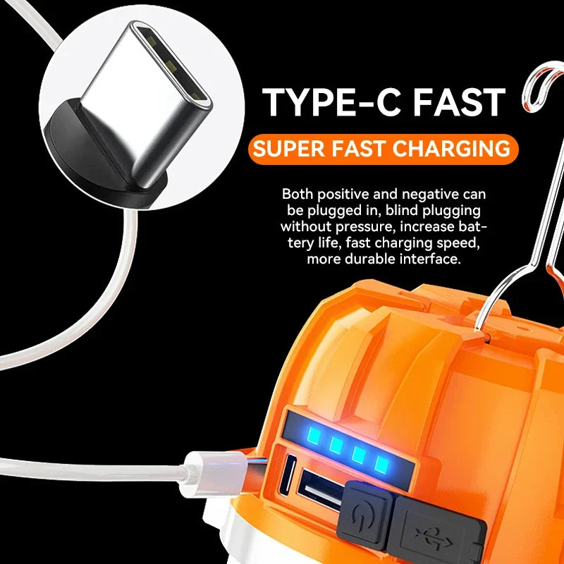 500W Lantern Rechargeable Lamp Flashlight