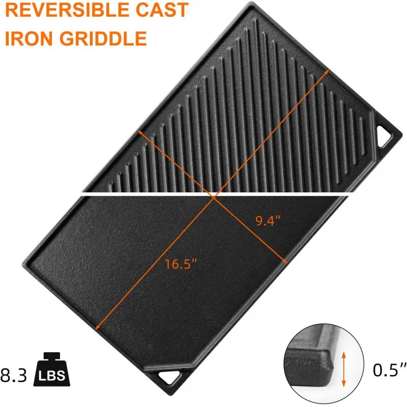 Nonstick Reversible Cast Iron Griddle