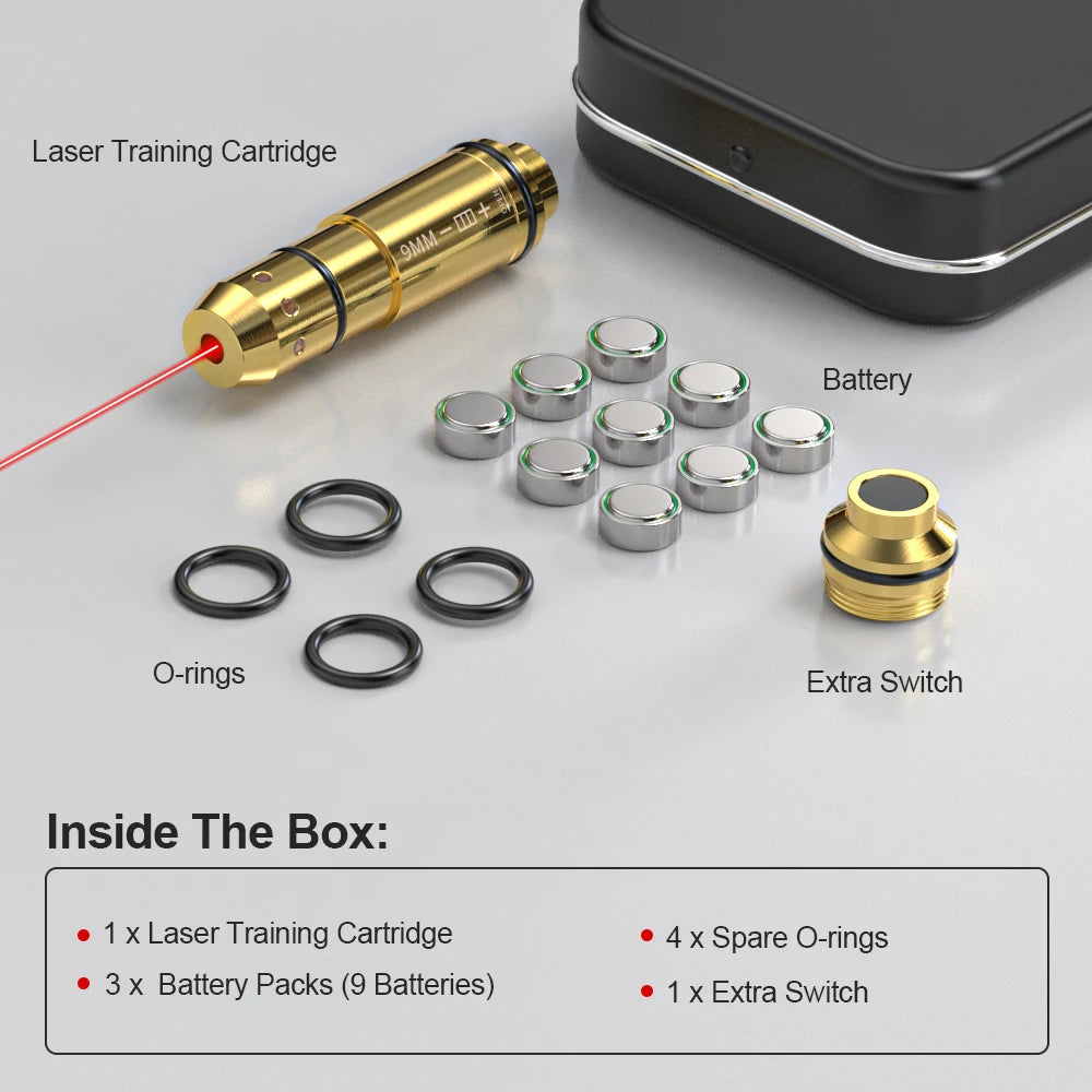 9mm Red Dot Laser Training Cartridge Dry Fire