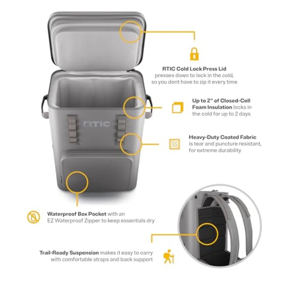 48 Can Ultra-Tough Backpack Cooler Waterproof Leak Proof