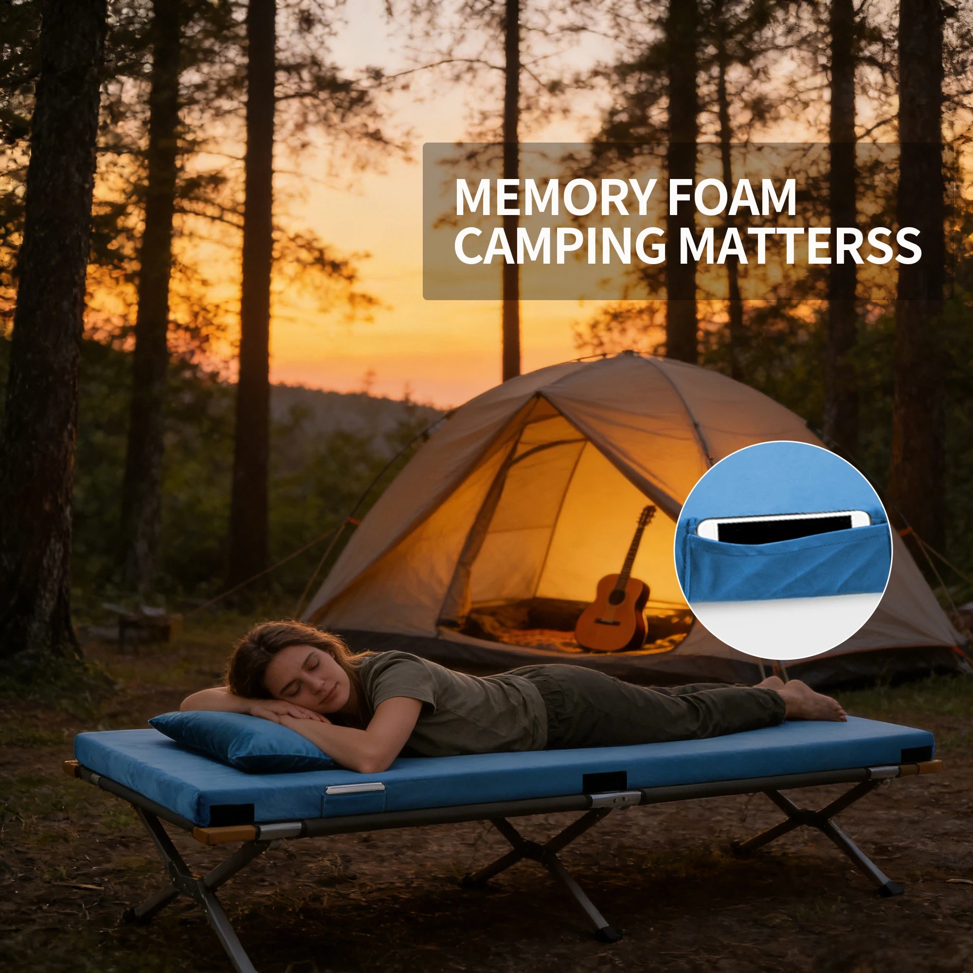 3 Inch Memory Foam Camping Mattress