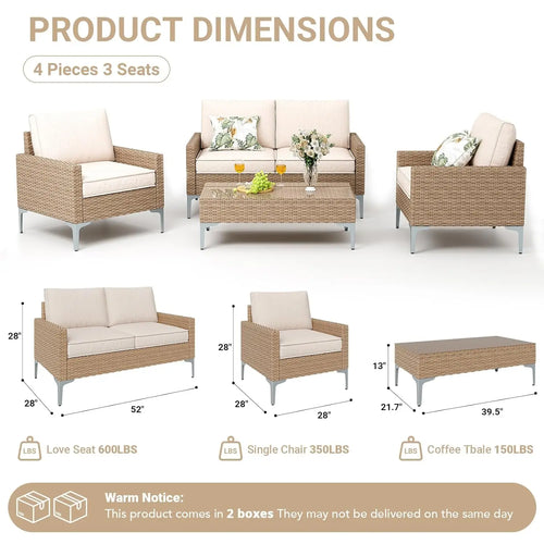 4-Piece Outdoor Sectional Sofa Set