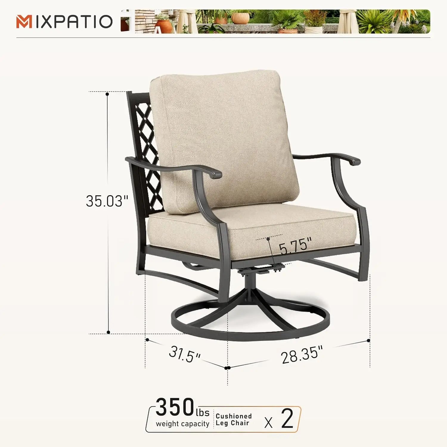Swivel Patio Chairs High Back Outdoor