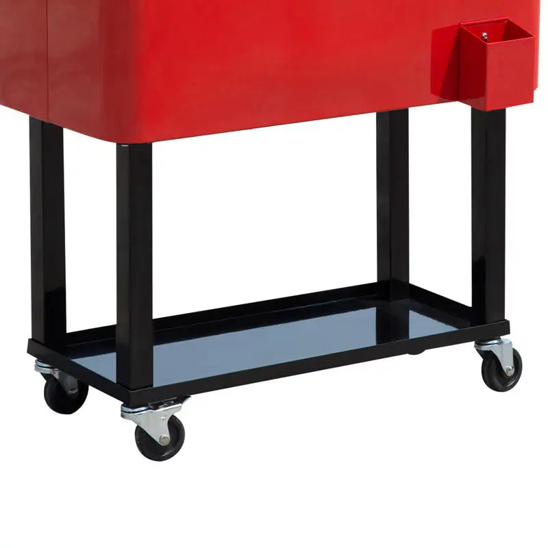 80 QT Rolling Cooling Bins Ice Chest on Wheels