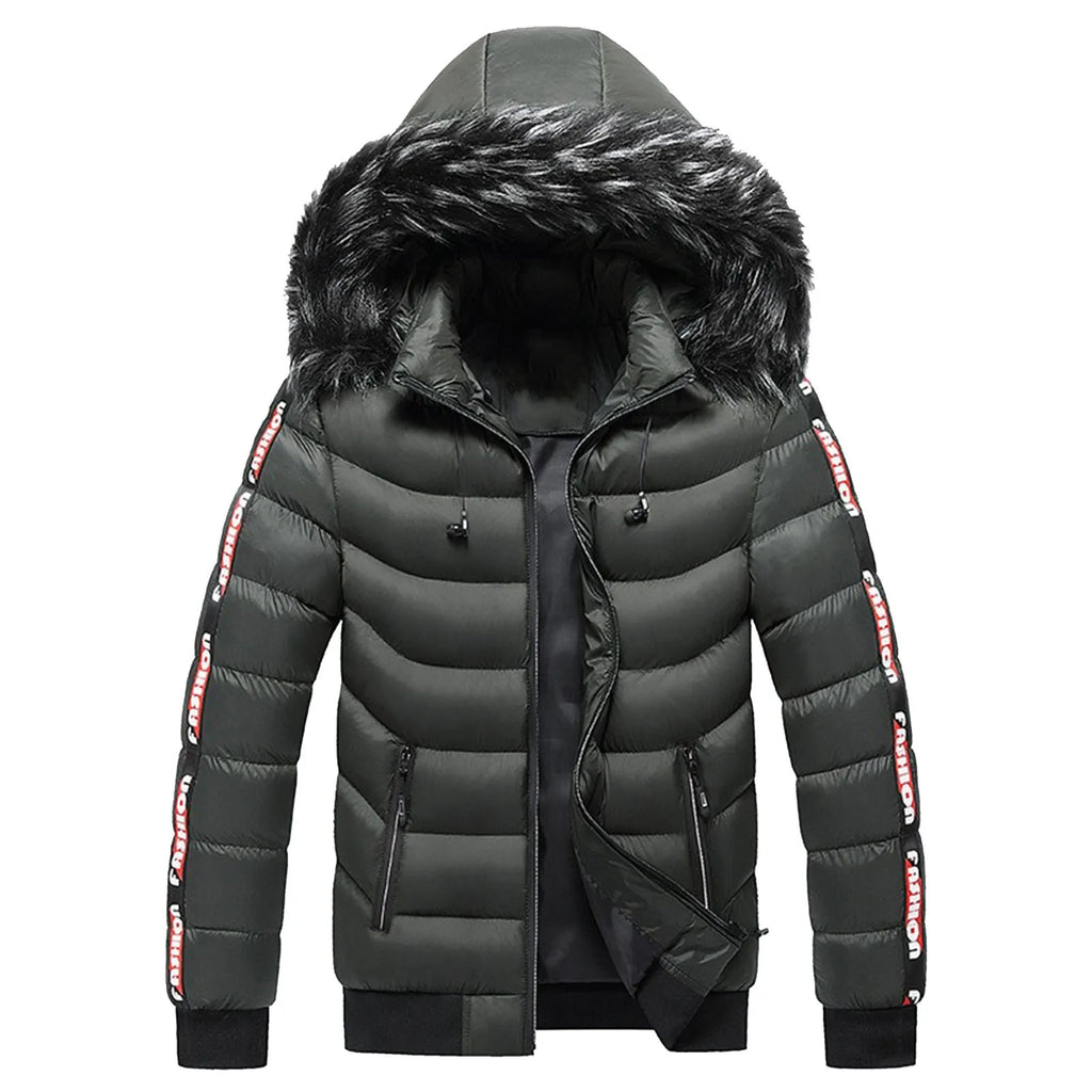 Men Winter Warm Hooded Jacket