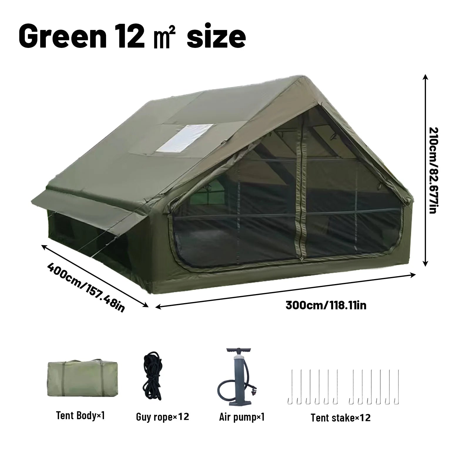 Inflatable Tent With Skylight Quick Setup