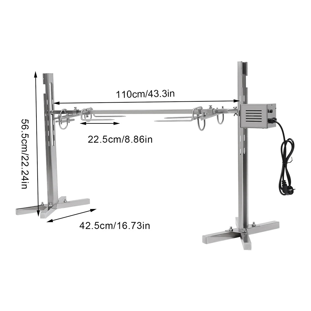 53" Rotisserie Grill Kit Roaster Stand