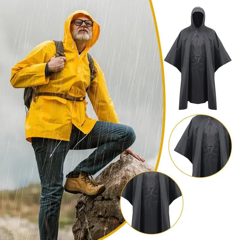 Outdoor Camping Raincoat Poncho Waterproof Long