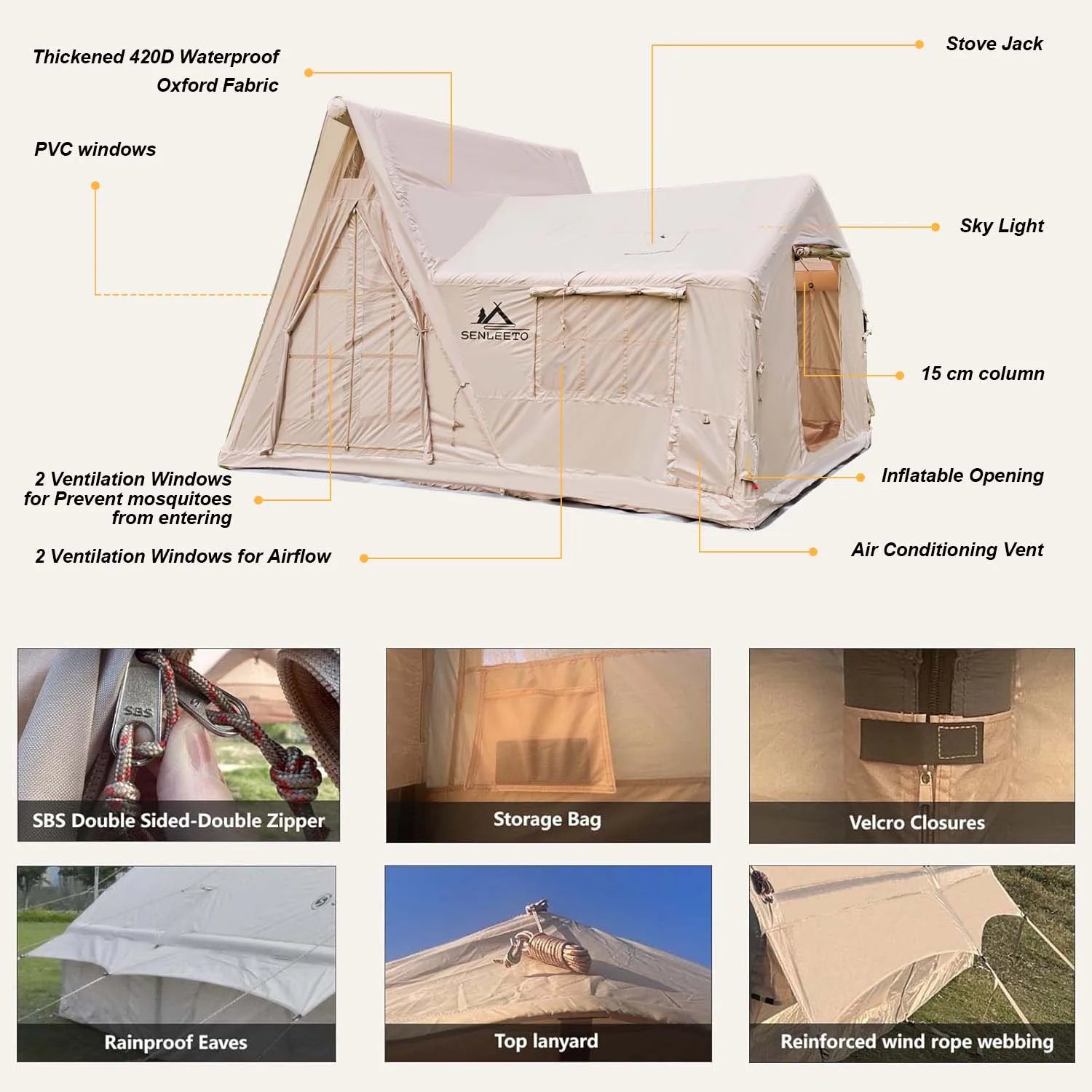 Large Inflatable Camping Tent Rainfly