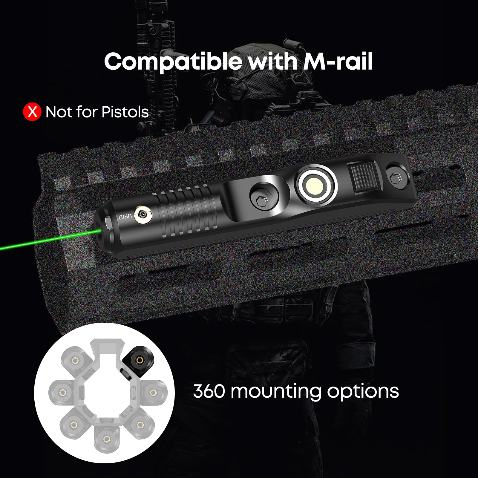 Green Magnetic Charging Laser Sight for Rifle