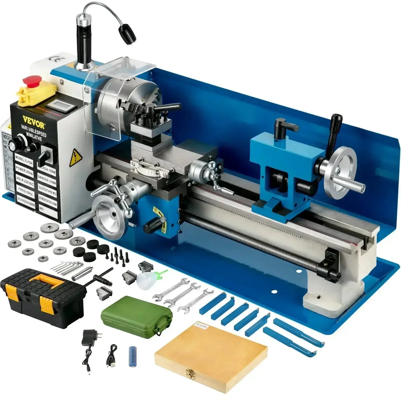 Mini Metal Lathe Variable Speed Large Swing