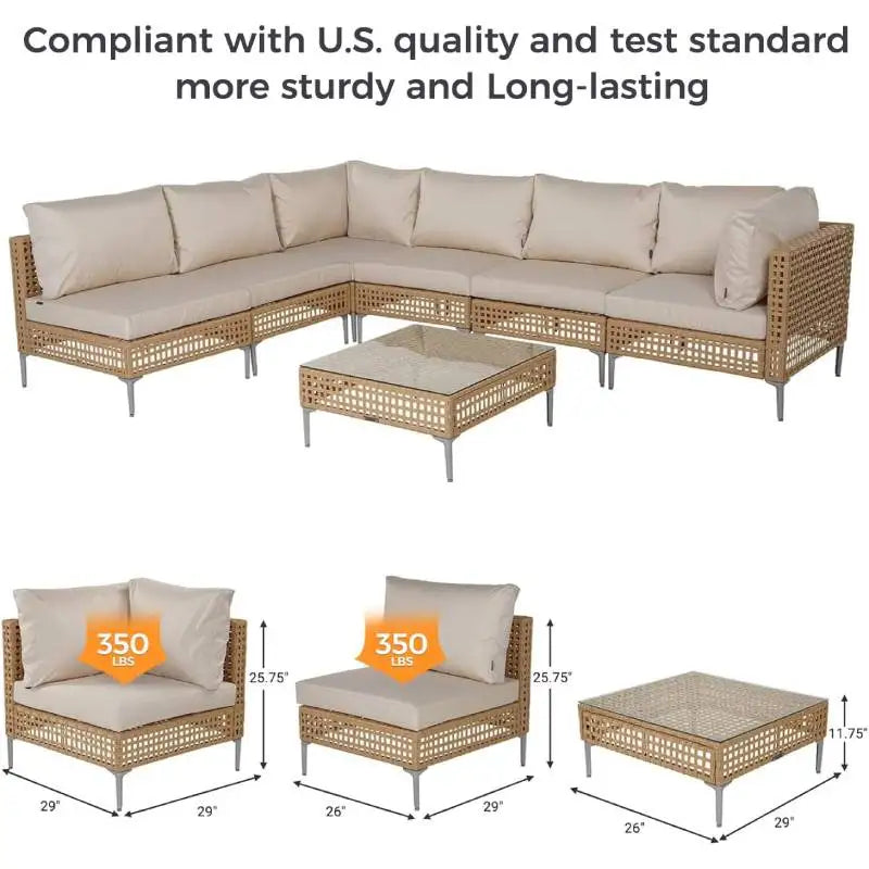 7pcs Wicker Patio Furniture Set