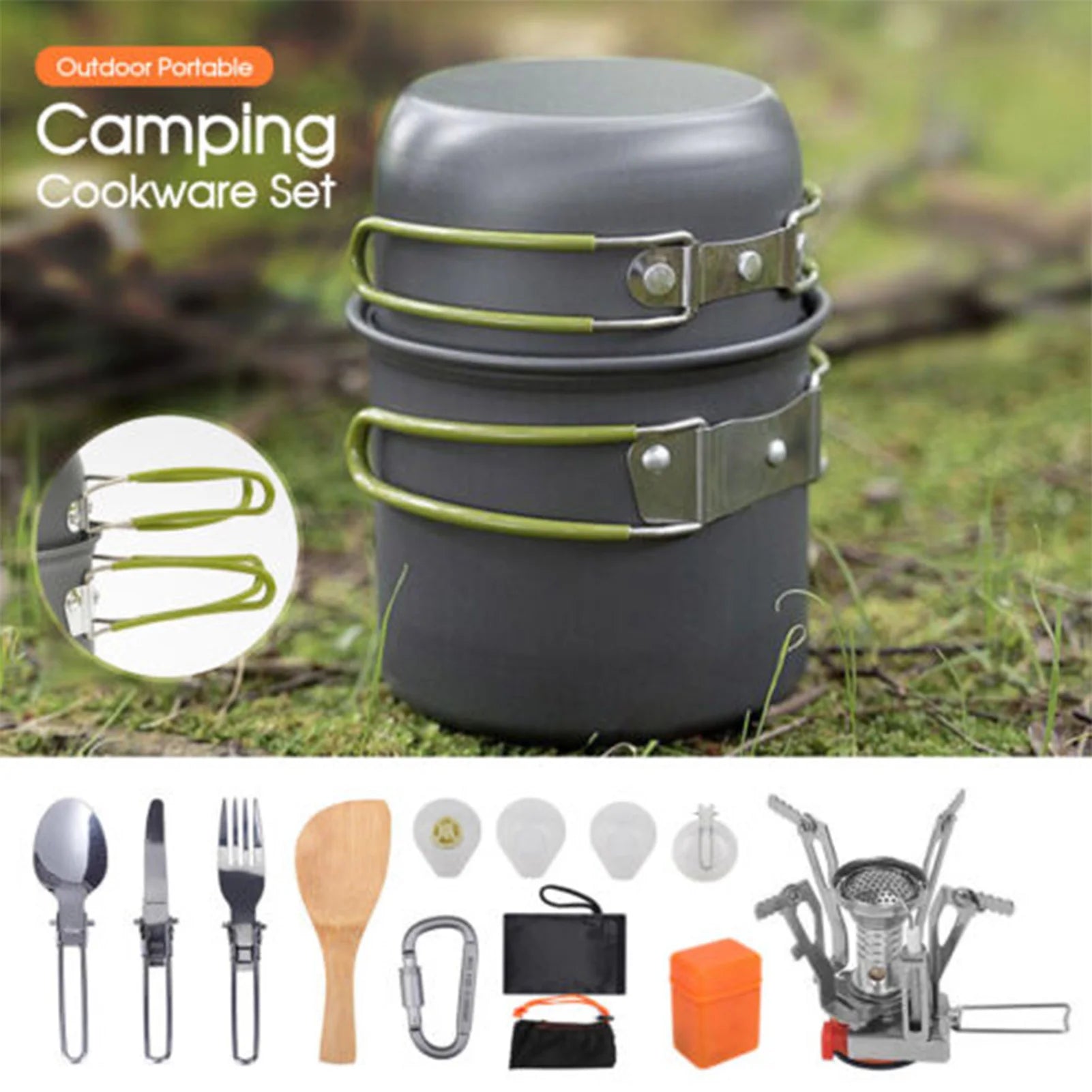 Portable Camping Cookware Set Utensils