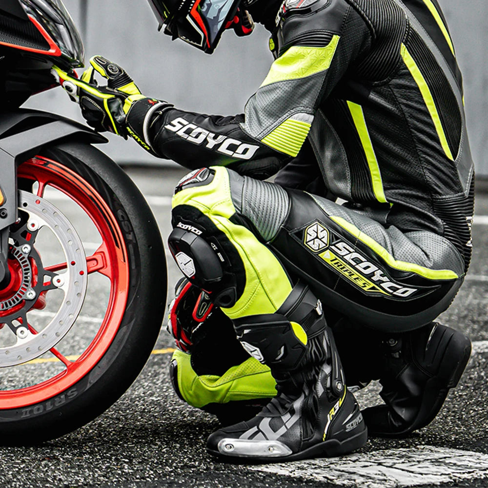 Motorcycle Boots For Men Anti-Slip Sole Ankle Support All-Terrain Grip