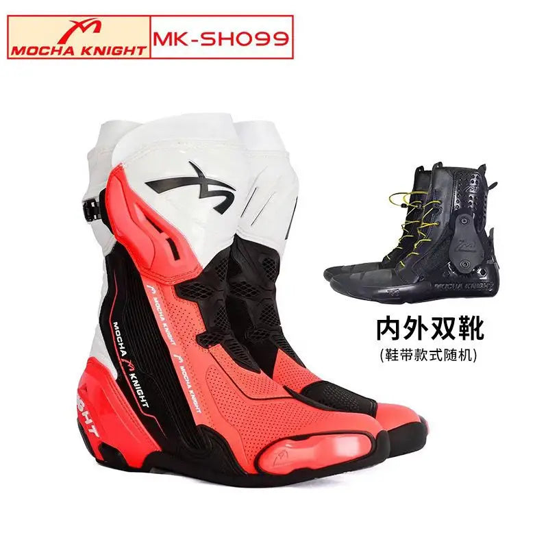 Double-Layer Waterproof Motorcycle Track Riding Boots CE