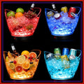4 Pcs LED Ice Buckets 2L Clear Plastic RGB Lights