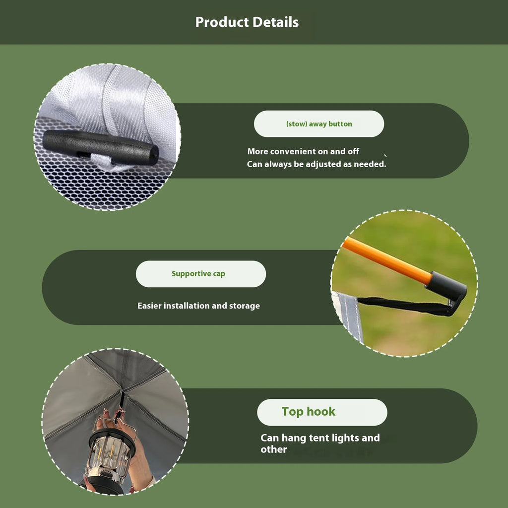 Silver Compact Auto-Tent 60-Second Setup Sunshade