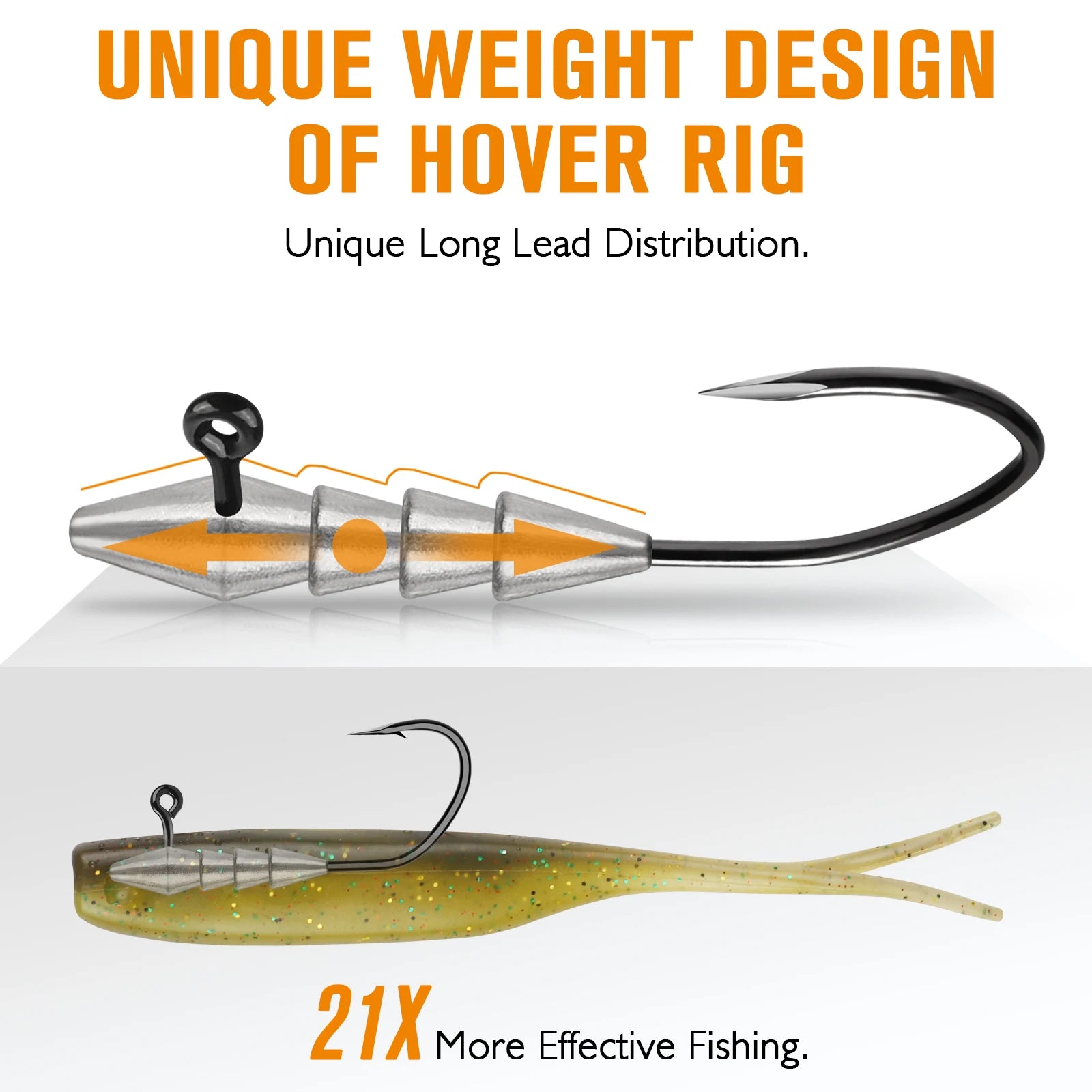 15PCS Hover Rig Jighead Swimbait Fishing Hooks