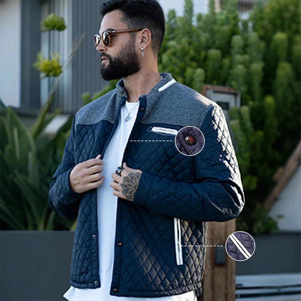 Mens Jacket Winter Warm Bomber Quilted Coat Lightweight