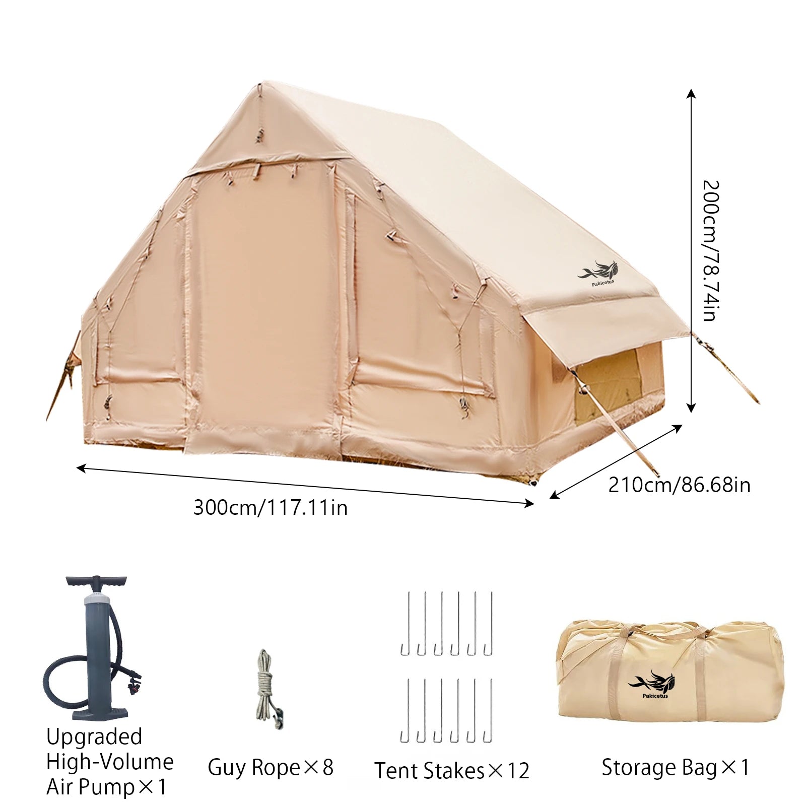 Inflatable Tent With Skylight Quick Setup