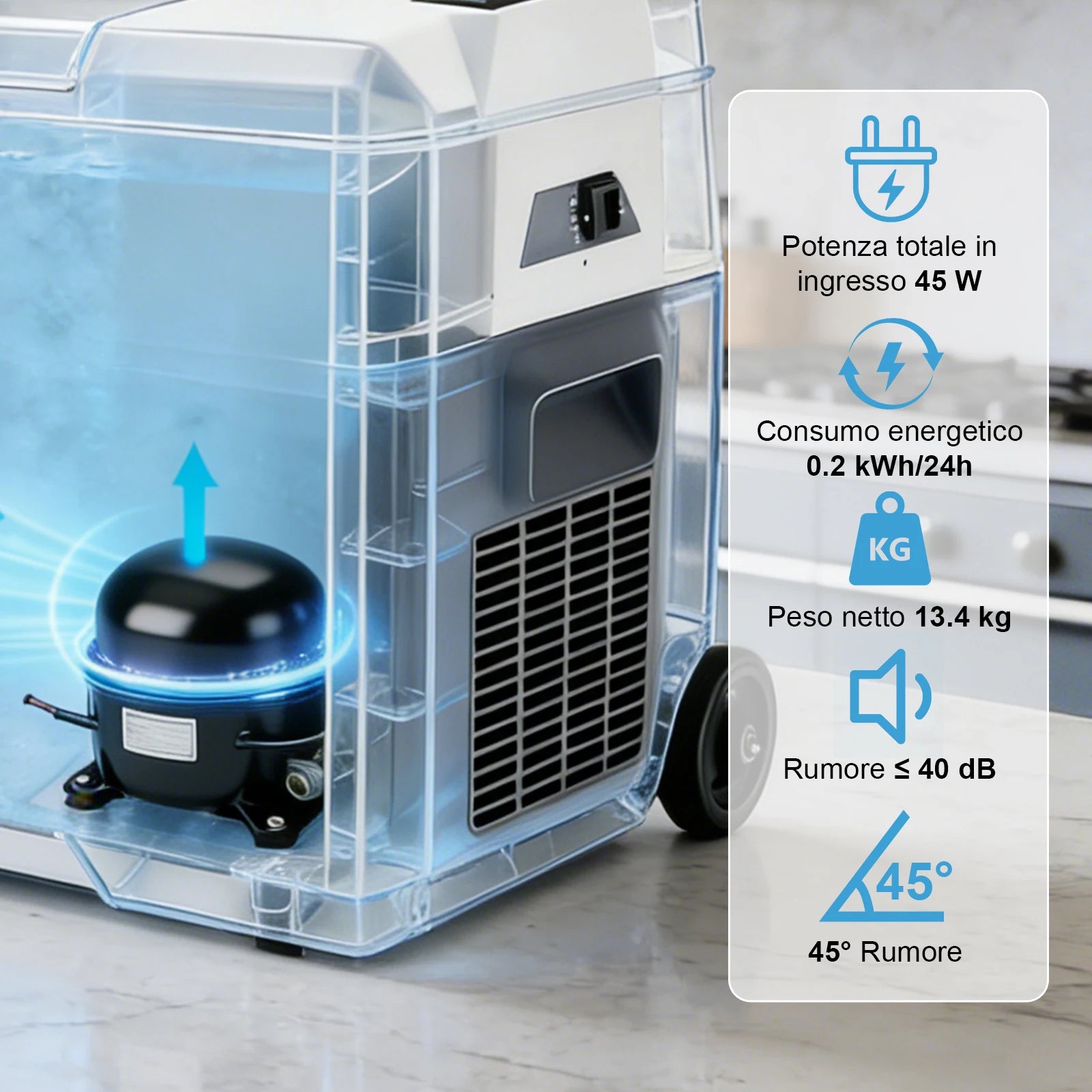 High Capacity 40L Car Refrigerator 12V Compressor