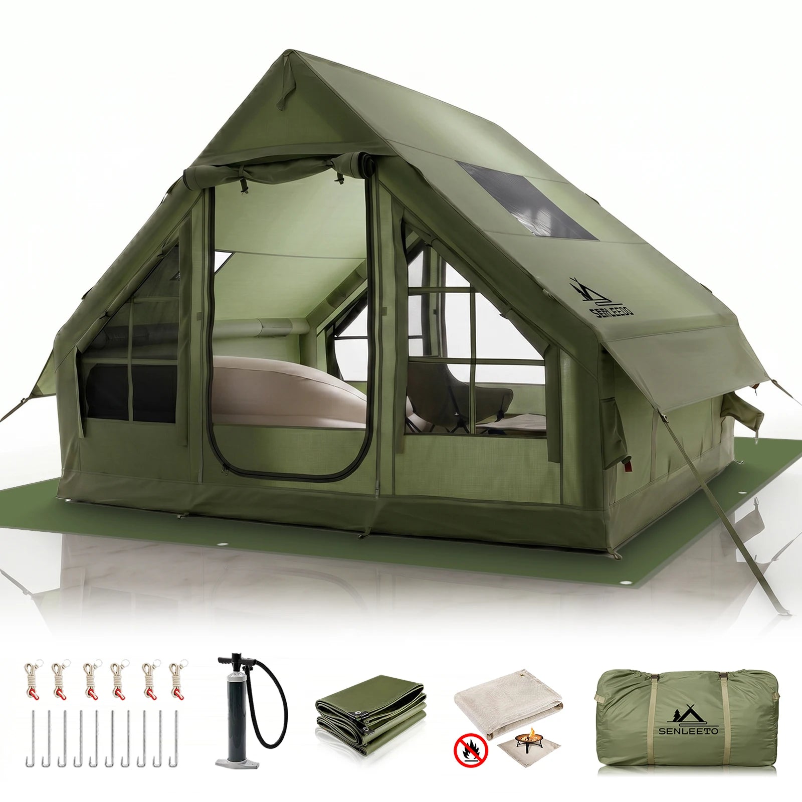 Inflatable Camping Tent with Skylight