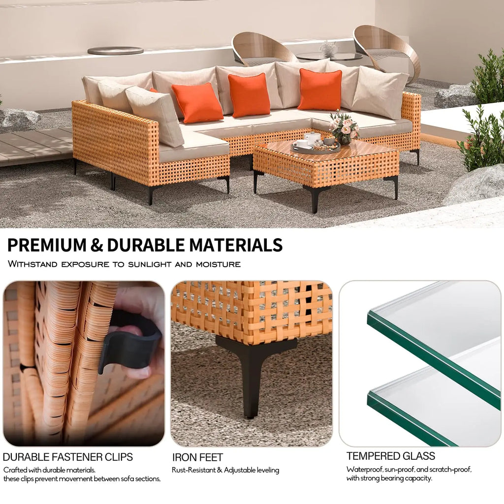 5 Piece Patio Furniture Set Modular Outdoor