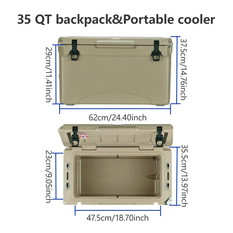 35QT Professional Square Rotomolded Cooler Box