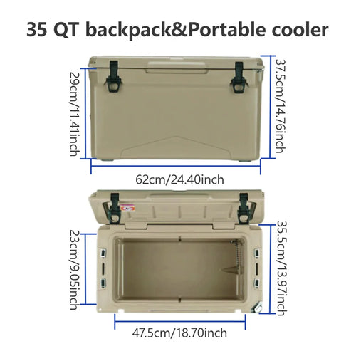 35QT Professional Square Rotomolded Cooler Box