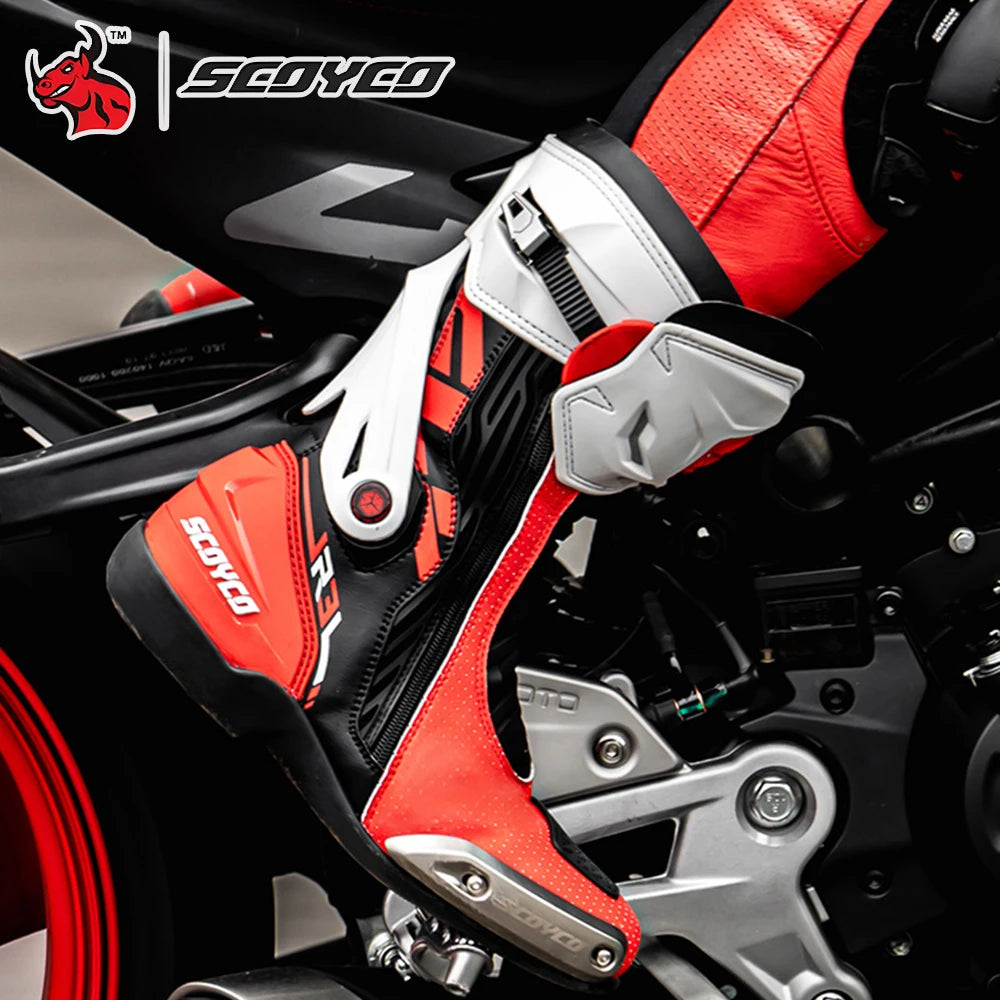 Motorcycle Boots For Men Anti-Slip Sole Ankle Support All-Terrain Grip