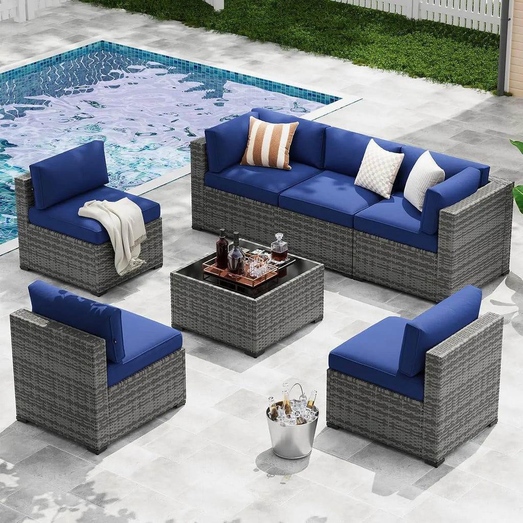 7-Piece Patio Furniture Set Thick Cushions