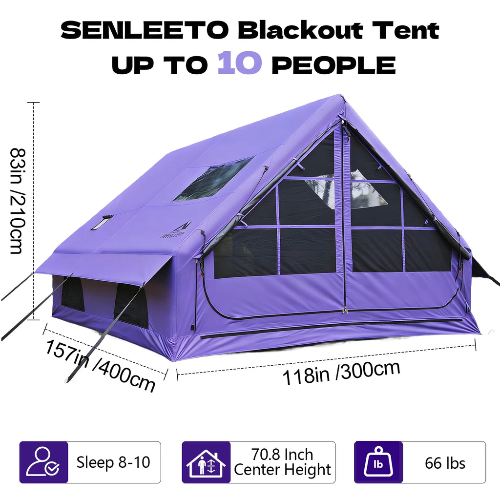 Purple Inflatable Tent with Hand Pump for Camping