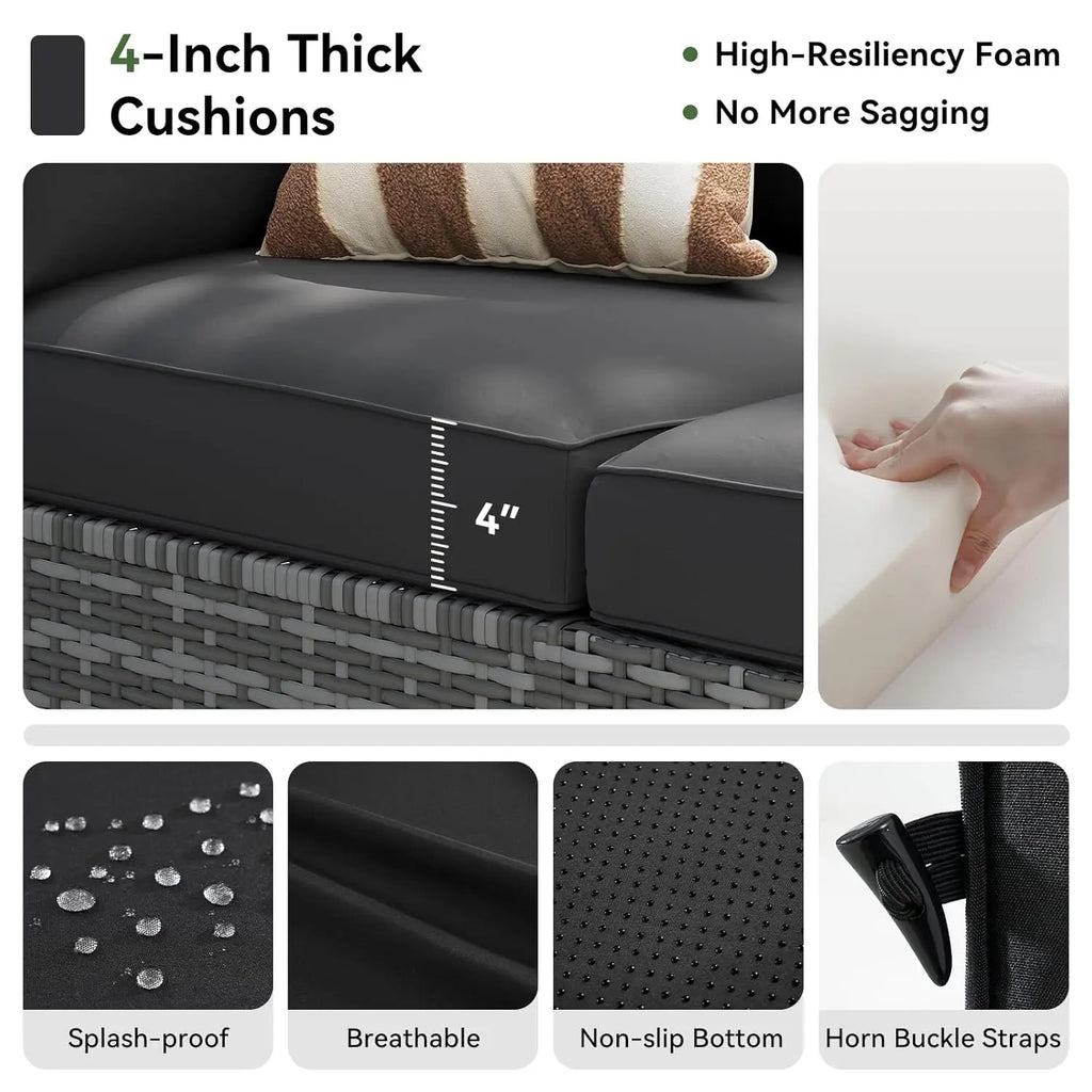 7-Piece Patio Furniture Set Thick Cushions