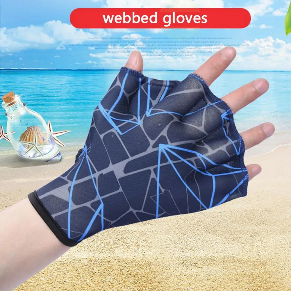 2x Swimming Hand Fins Flippers Finger Webbed