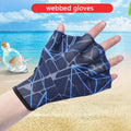 2x Swimming Hand Fins Flippers Finger Webbed