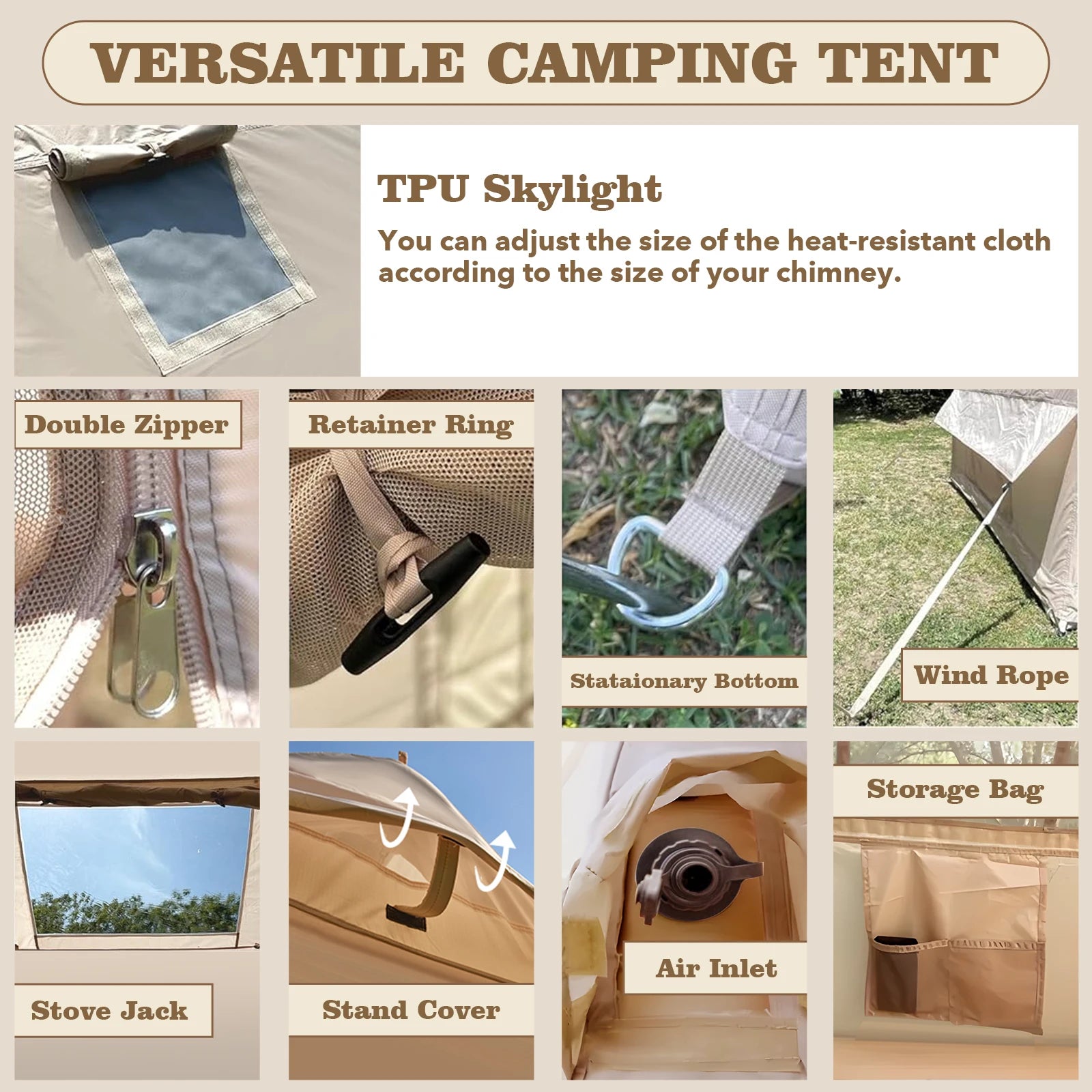 Inflatable Tent Air Conditioning Vent Glamping Blow up Tent
