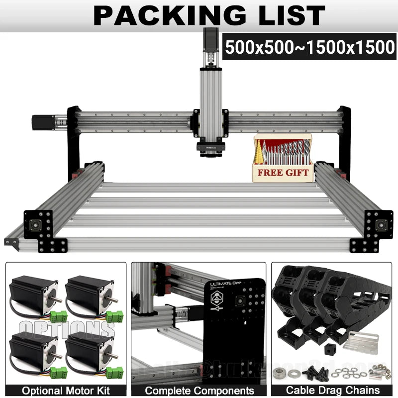 3D ULTIMATE CNC Router Mechanical Kit Quiet Transmission 4 Axis