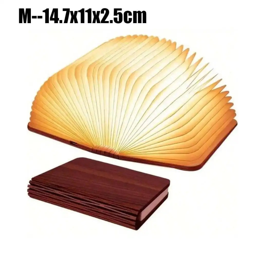 Wooden Folding Book Lamp Portable LED Desk Light USB Rechargeable