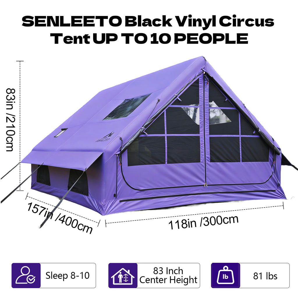 Purple Inflatable Tent with Hand Pump for Camping