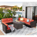7 Pieces Outdoor Sectional Patio Furniture Set